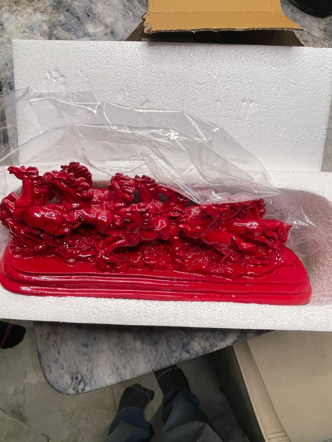 Customer photo review of 12 Red Running Horses Statue in Premium Quality Decorative Showpiece Resin Article for Vastu Remedy, Home and Office Decor by Vastu Mandir