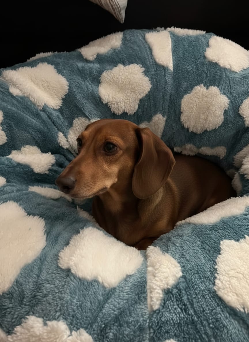 Customer photo review of Dachshund Tunnel Bed