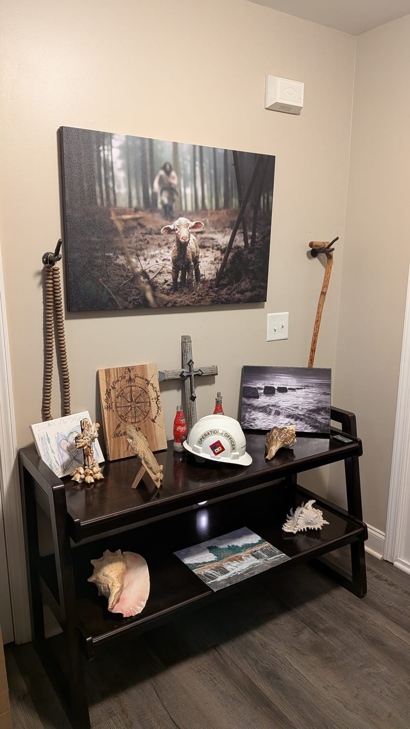 Customer photo review of Jesus Running After a Lost Lamb, Jesus and Lamb Picture, Wall Art Canvas