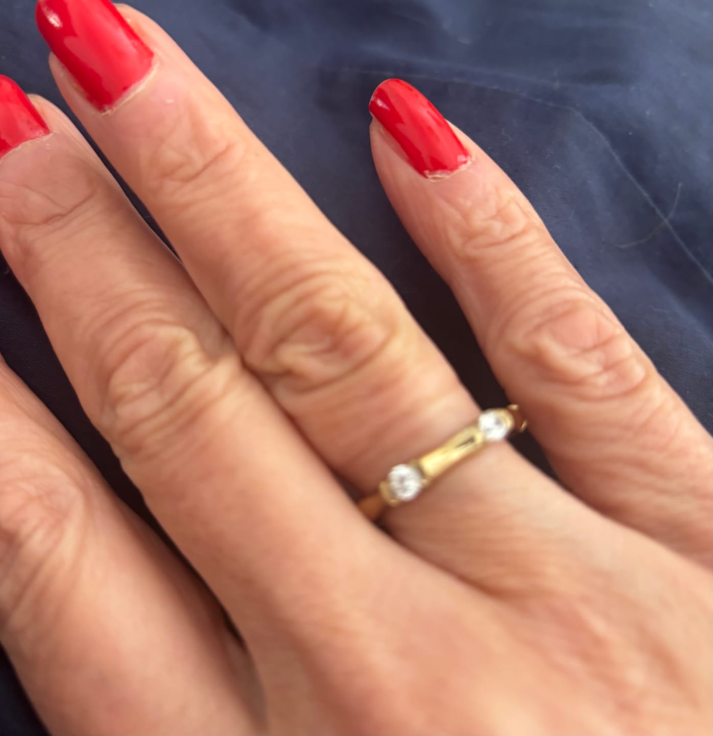 Customer photo review of Bamboo Ring With Stones