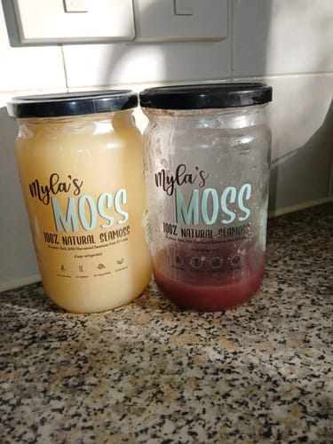 Customer photo review of Seamoss Gel Bundle - Purple & Gold (720ml each)