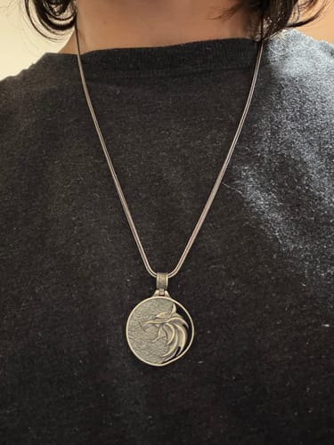 Customer photo review of Witcher Medallion Necklace