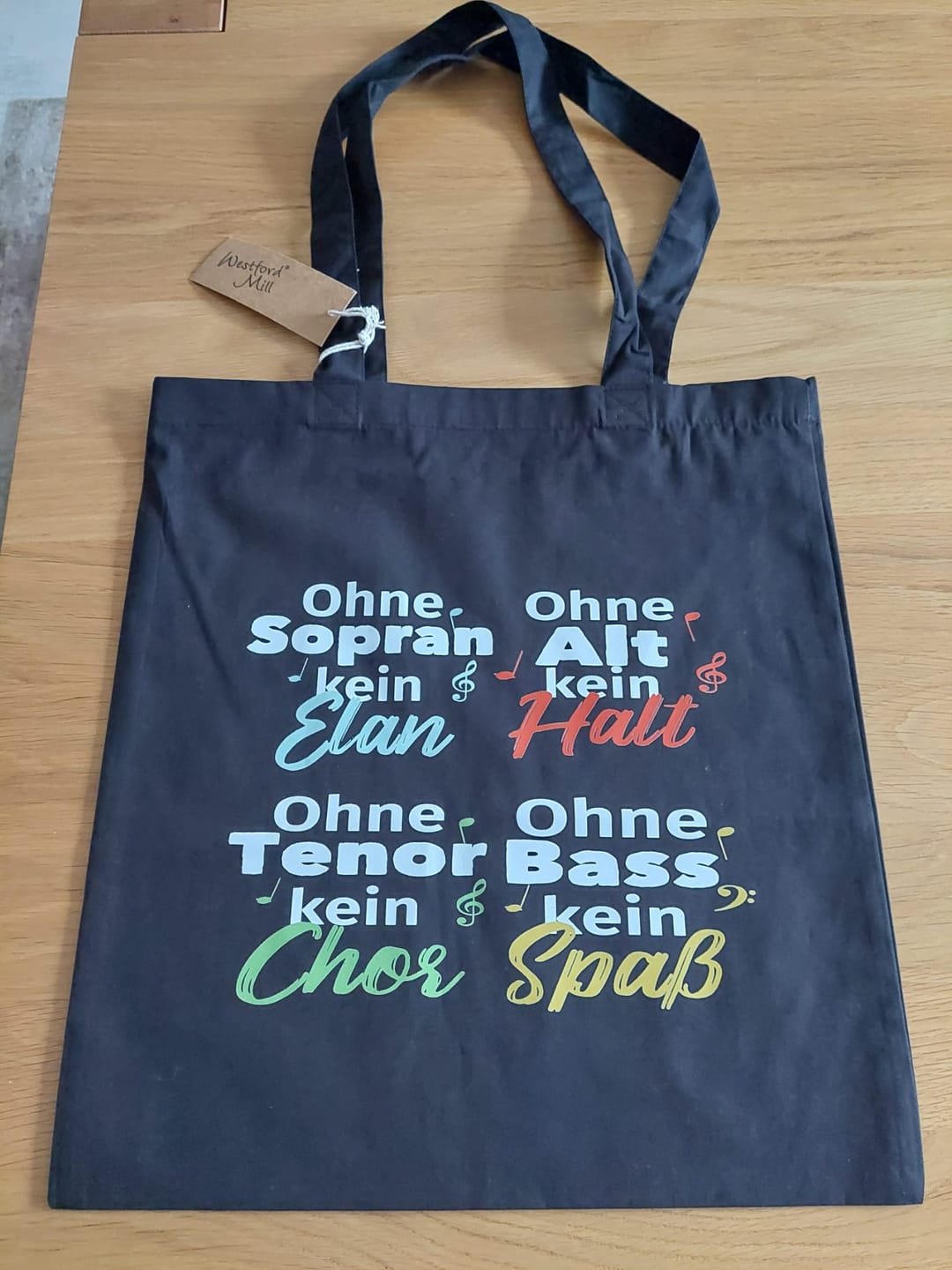 Customer photo review of Lustige Chor Premium Bio Notentasche für Sängerinnen und Sänger
