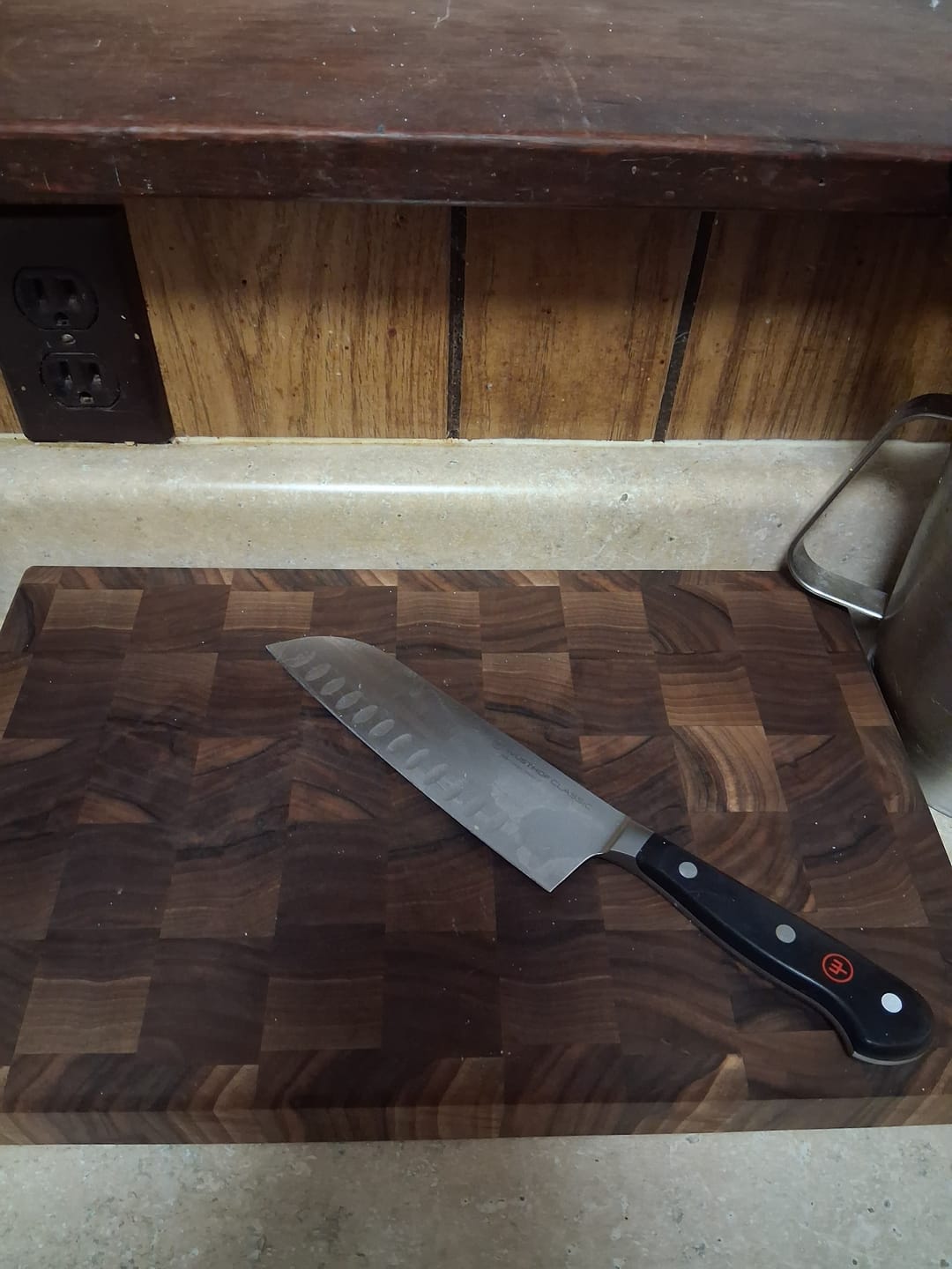 Customer photo review of Personalized Double-sided Walnut  End Grain Cutting Board