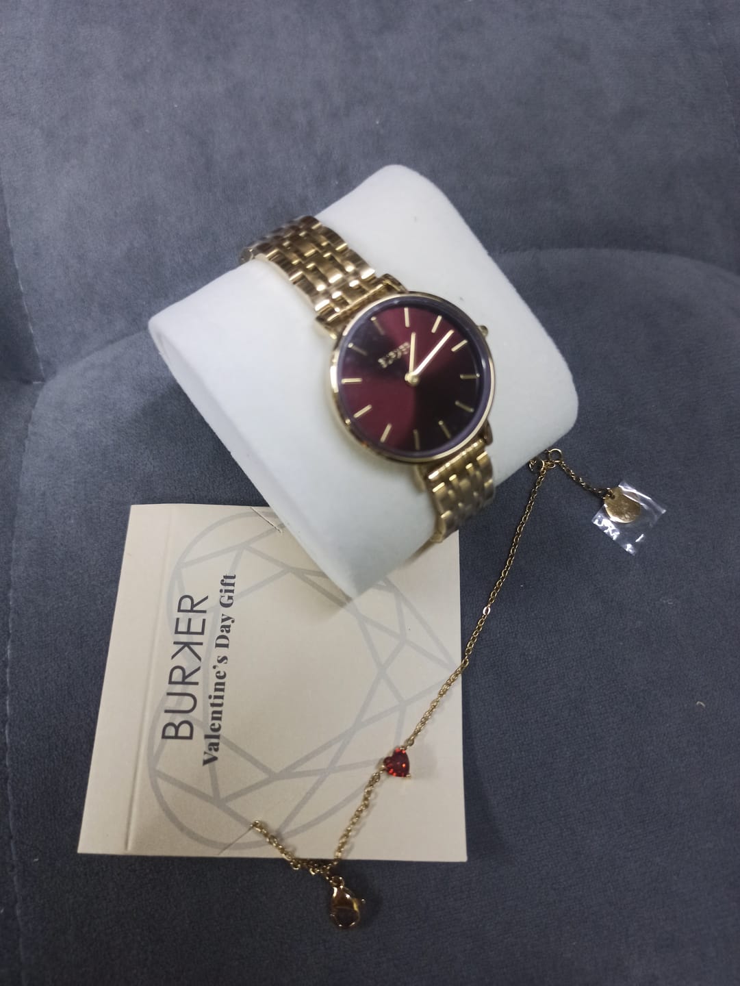 Customer photo review of Ruby Petite Gold Burgundy