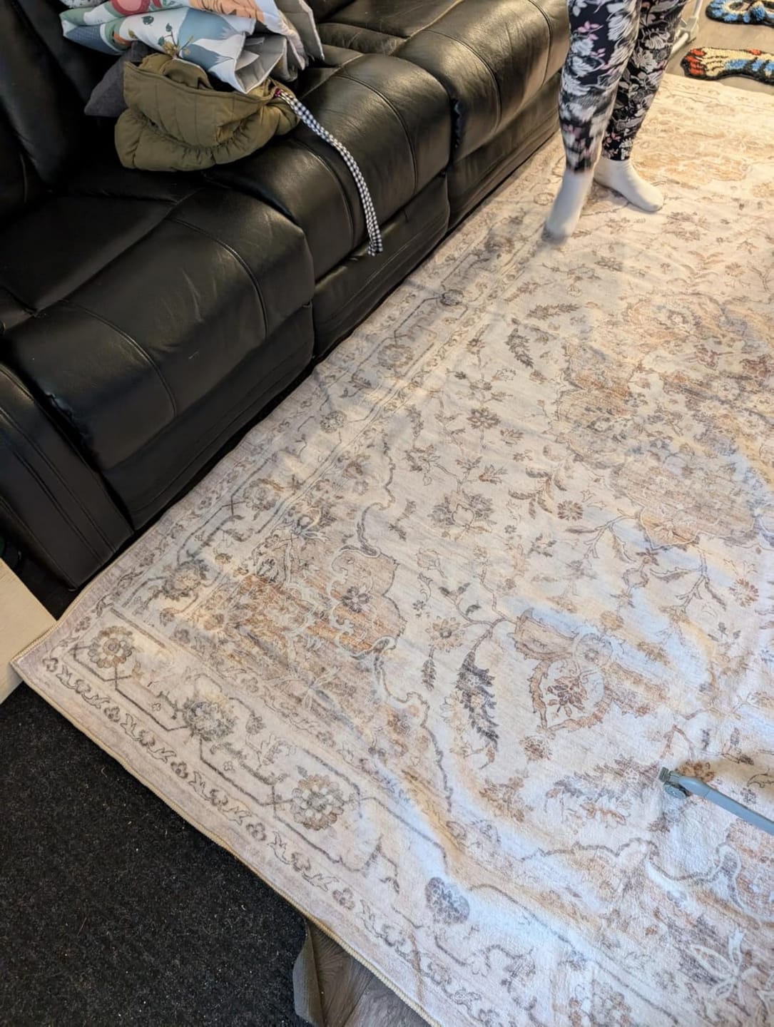 Customer photo review of Ember Washable Area Rug - Beige