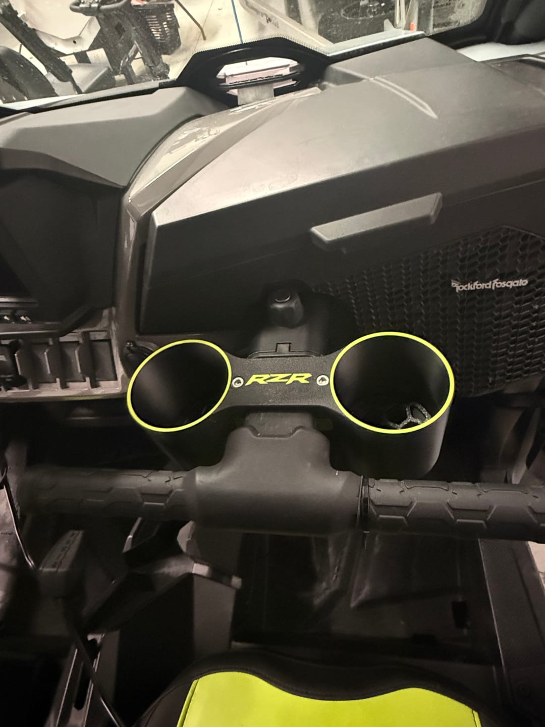 Customer photo review of RZR XP 1000 Grab Bar-Mount Dual Cup Holder (2024–2026)