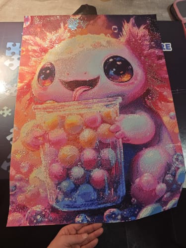 Customer photo review of 5D Diamond Painting – Der fröhliche Axolotl