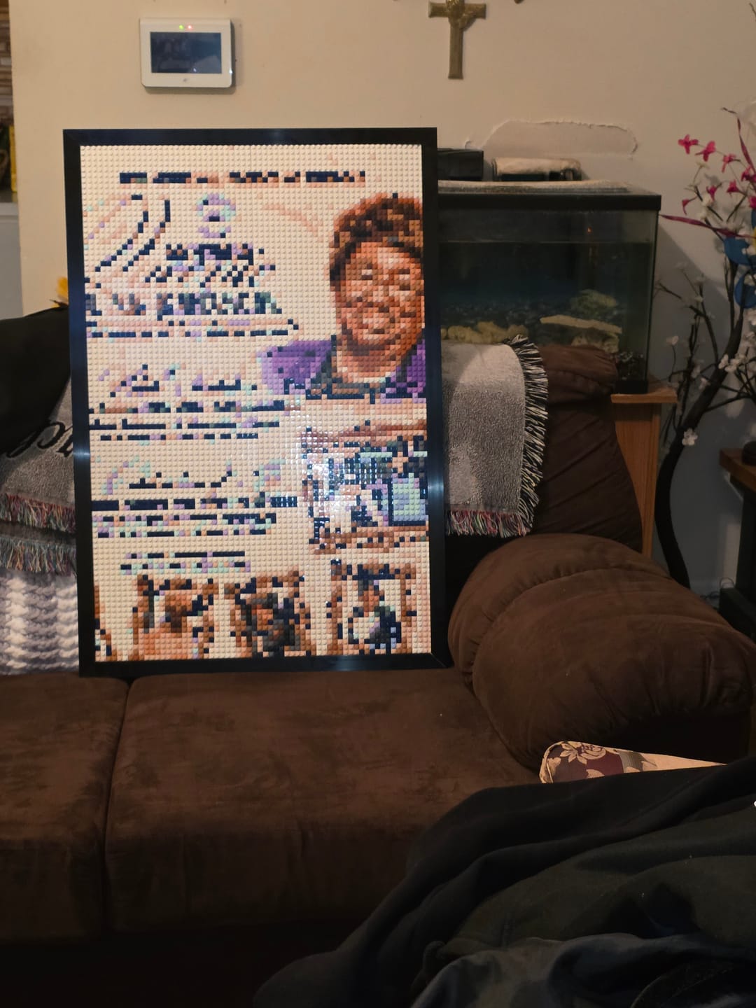 Customer photo review of Custom Bricked Mosaic Portrait 20x30"