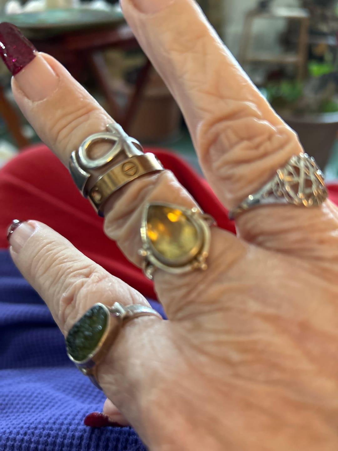 Customer photo review of Citrine Teardrop Ring Sterling Silver