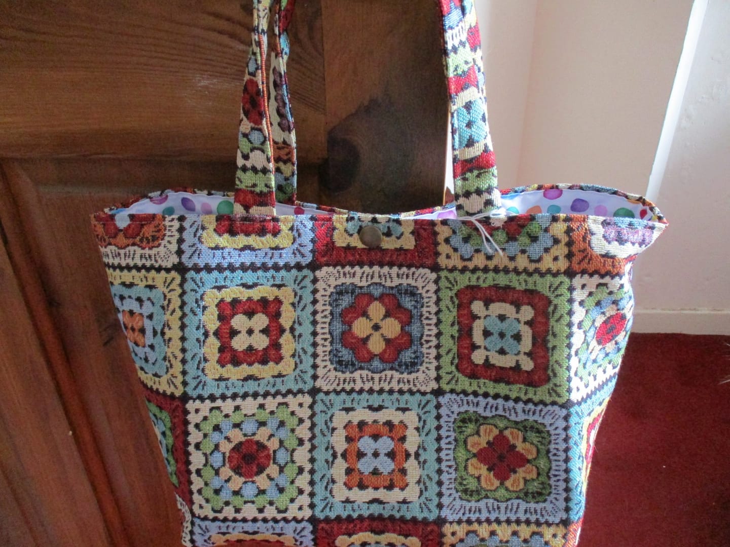 Customer photo review of Patchwork Squares Tapestry Fabric