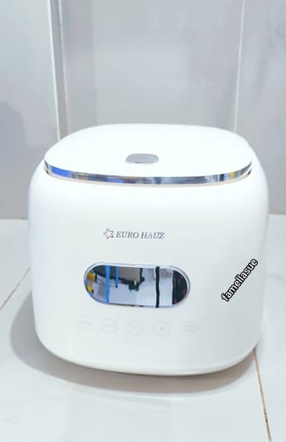 Customer's white, modern Eurohauz Healthy Rice Cooker sitting on a surface.