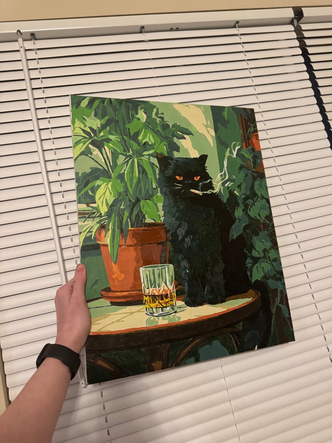 Customer photo review of Grumpy cat | Paint by Number
