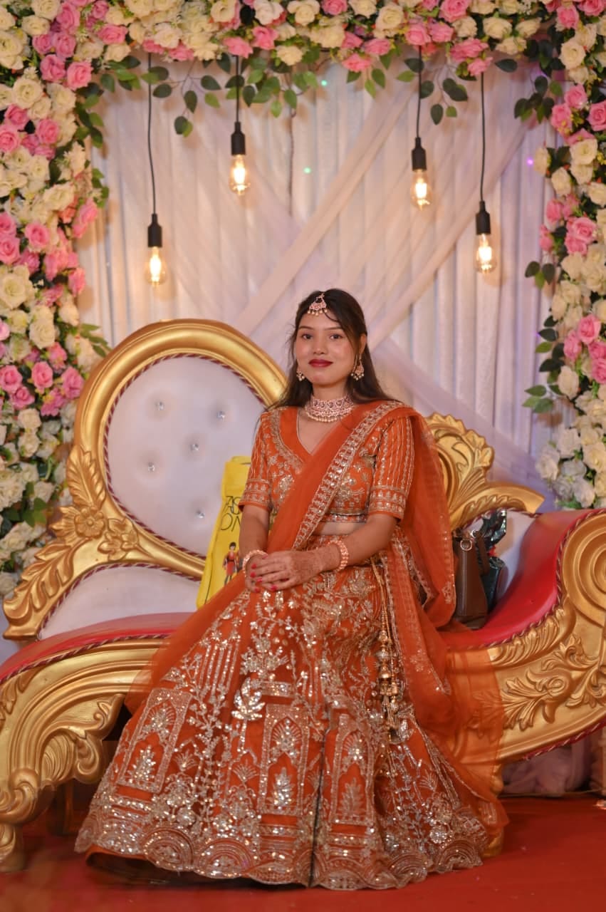 Customer photo review of Engagement Special Viral Soft Net  Coding Sequins Work Lehenga Choli