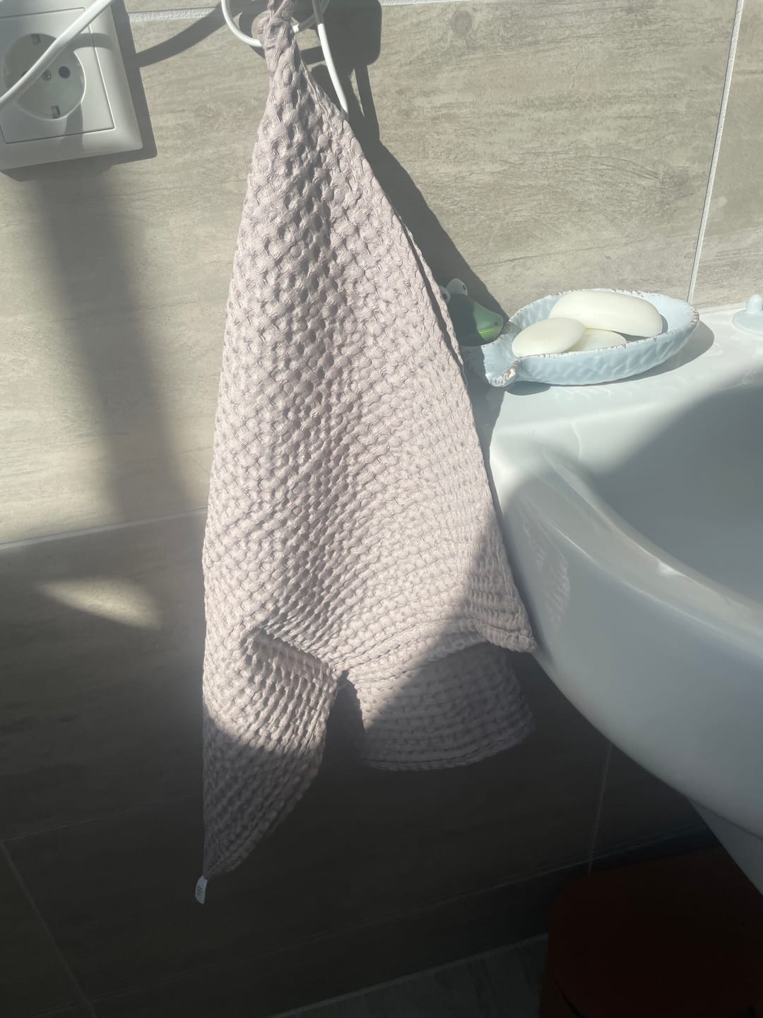 Customer photo review of Leinen und Baumwolle aus Waffelpiqué-Badetuch, Powder