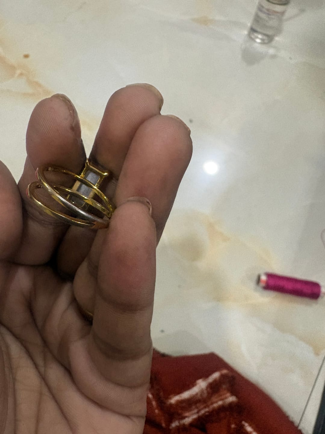 Customer photo review of Stacked Zirconia Gold Ring