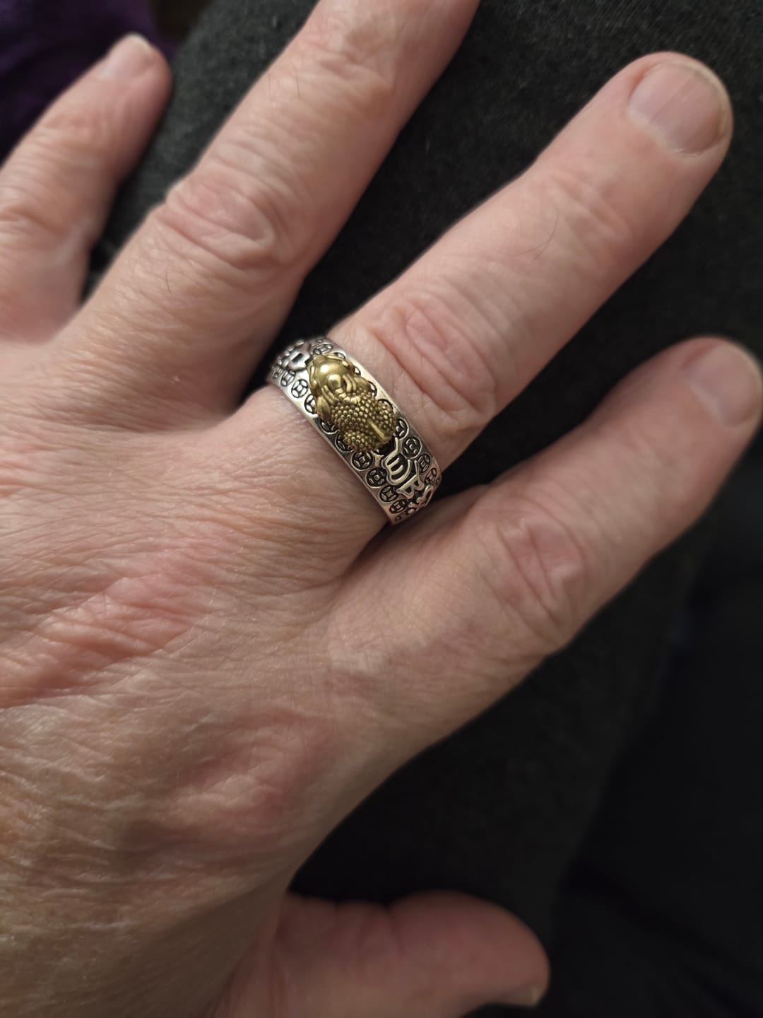 Customer photo review of FuAttract FengShui Pixiu Mantra Ring for Wealth Success & Protection