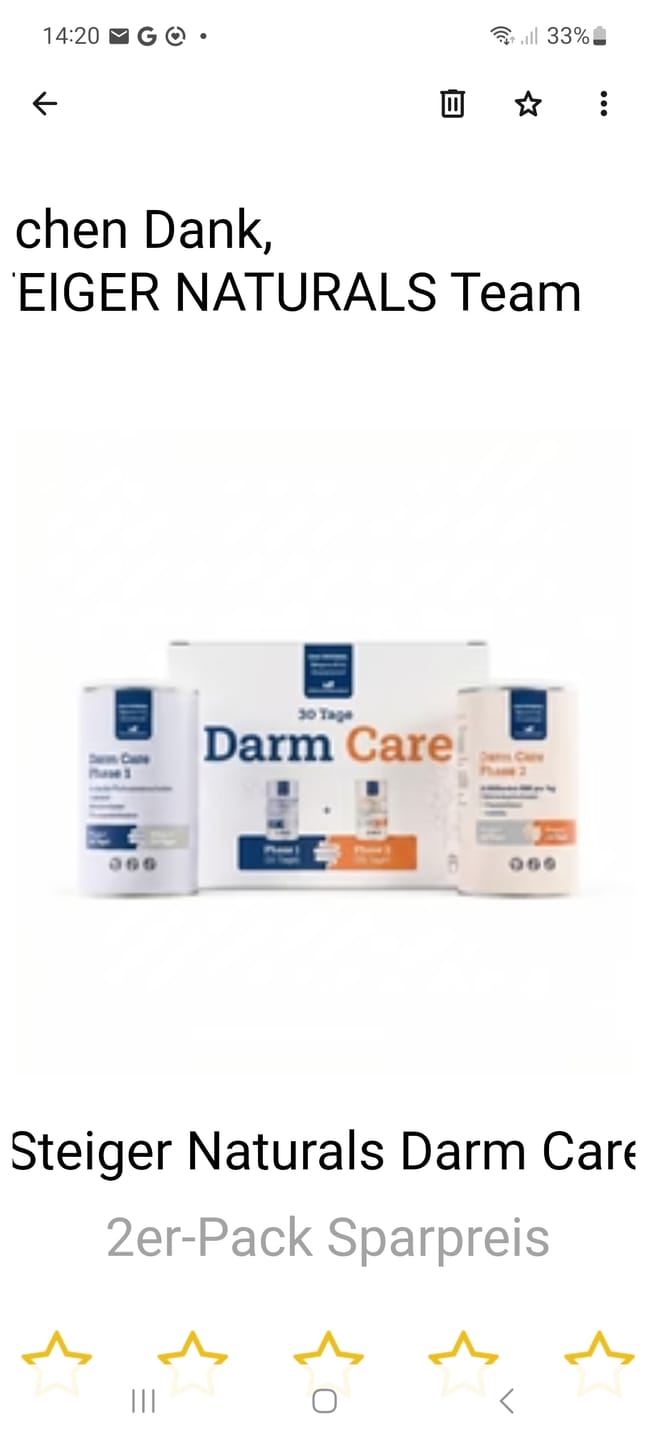 Customer photo review of Steiger Naturals Darm Care