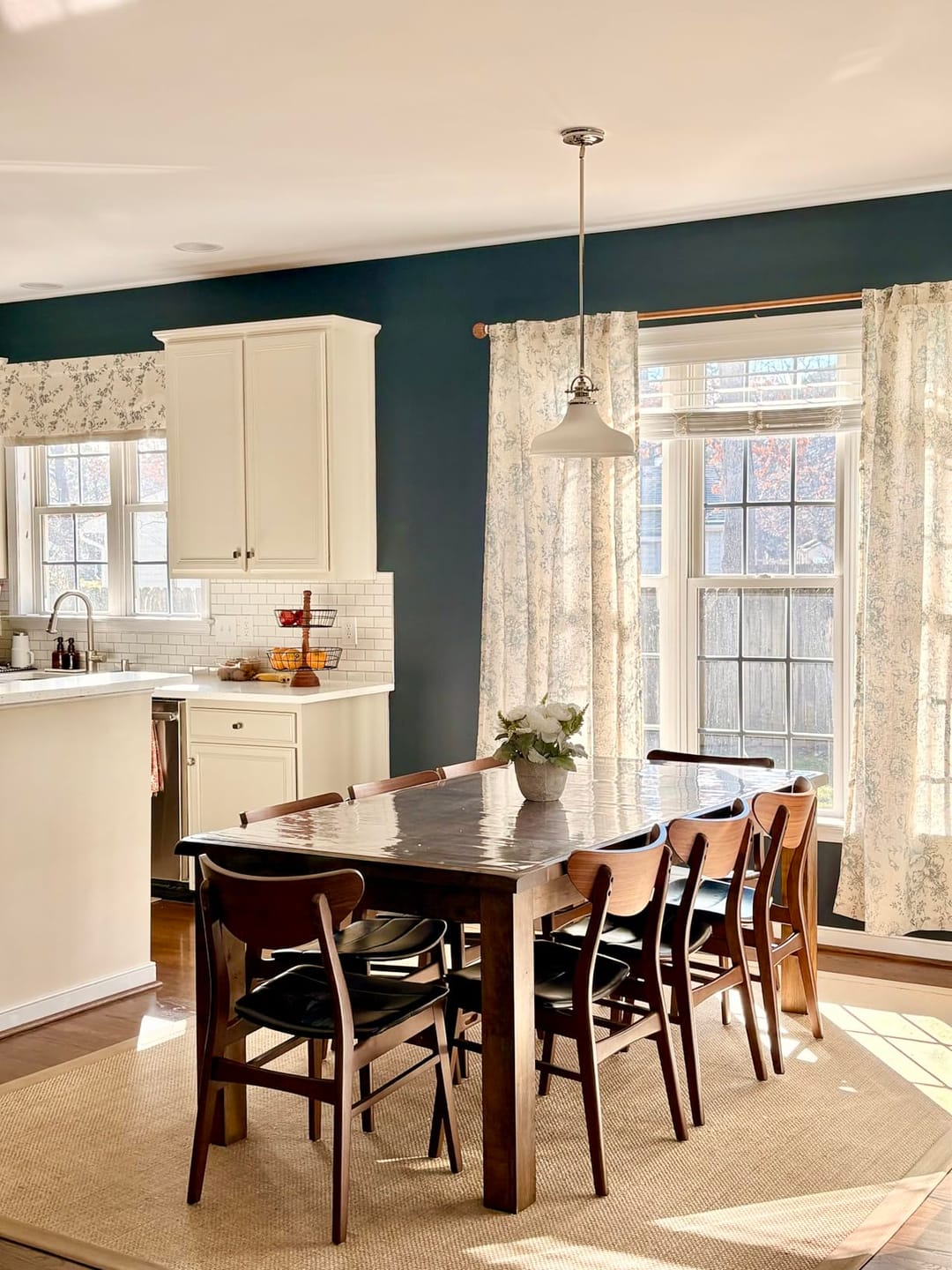 Customer photo review of Peony Print Linen Blend 3-in-1 Curtains