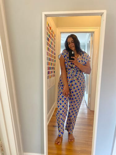 Customer photo review of VENUS WRAP JUMPER | TULUM PRINT
