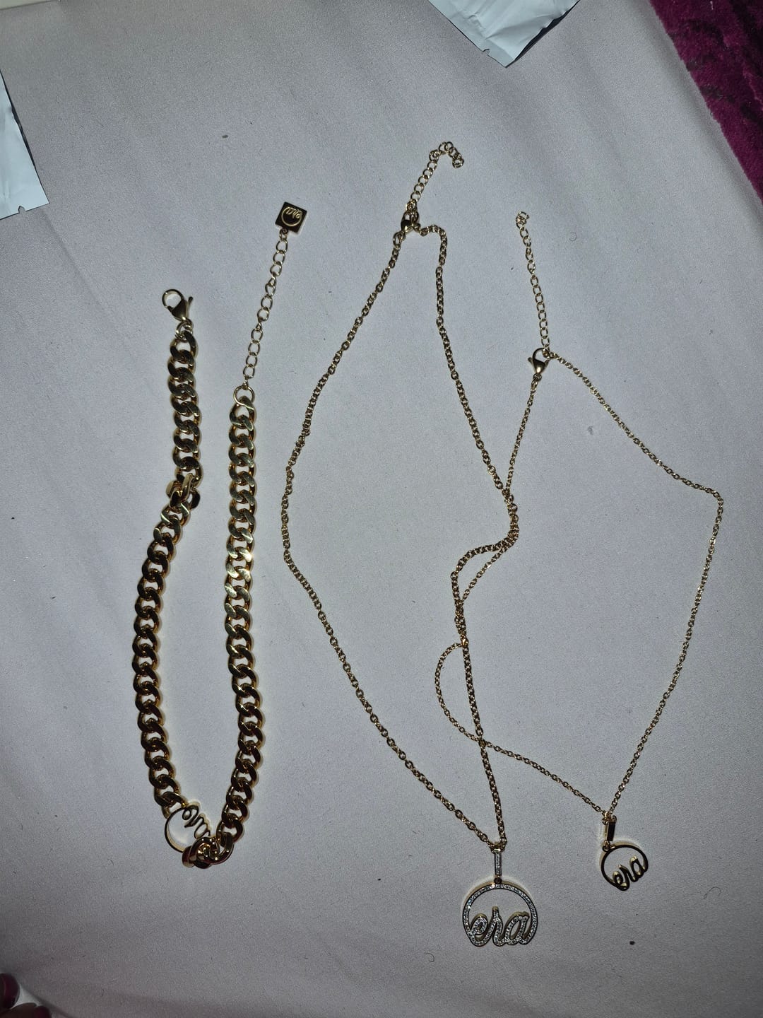 Customer photo review of Gold Precious Logo Necklace