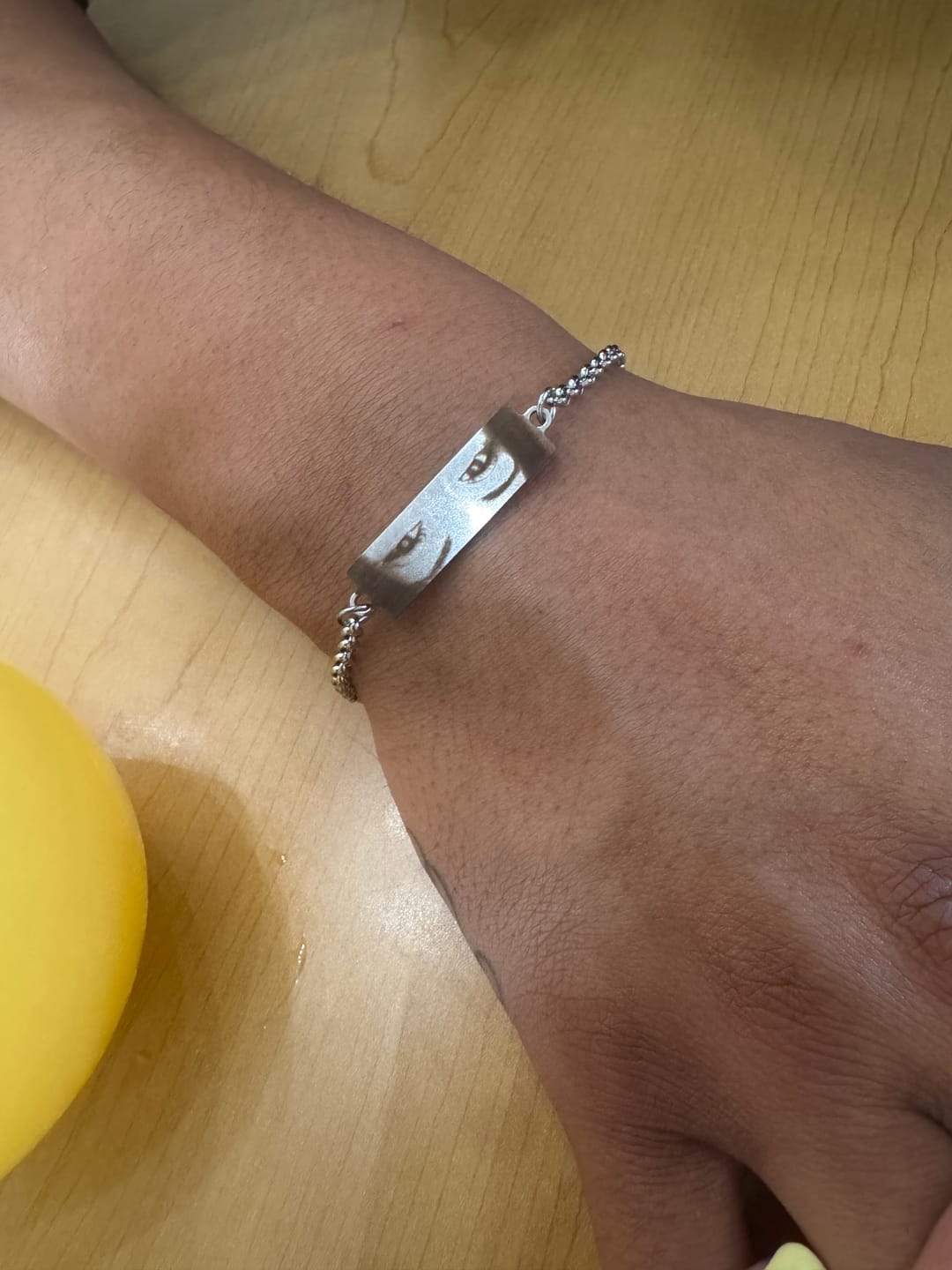 Customer photo review of Personalized Eye Photo Bracelet