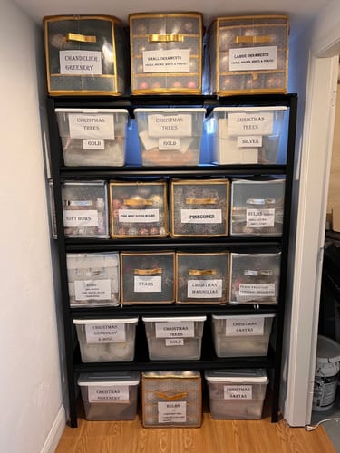 Customer photo review of Reibii 55.5"W Metal Wire Shelving, 3200 lbs Heavy Duty Storage Racks, Steel Shelves for Garage Kitchen Basement