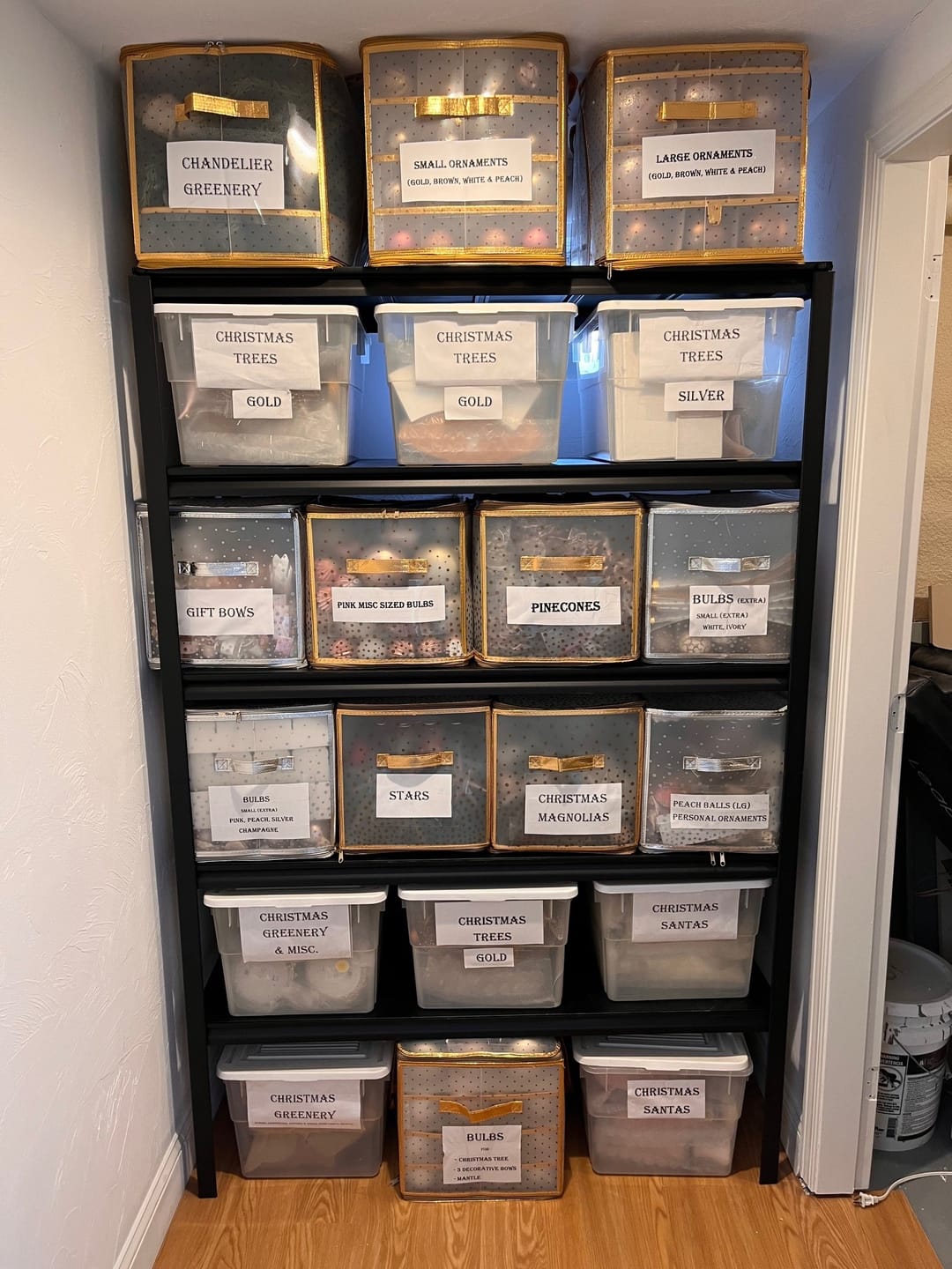 Customer photo review of Reibii 55.5"W Wire Shelves,3200 lbs Heavy Duty Storage Shelves, Metal Shelves for Garage Kitchen Basement
