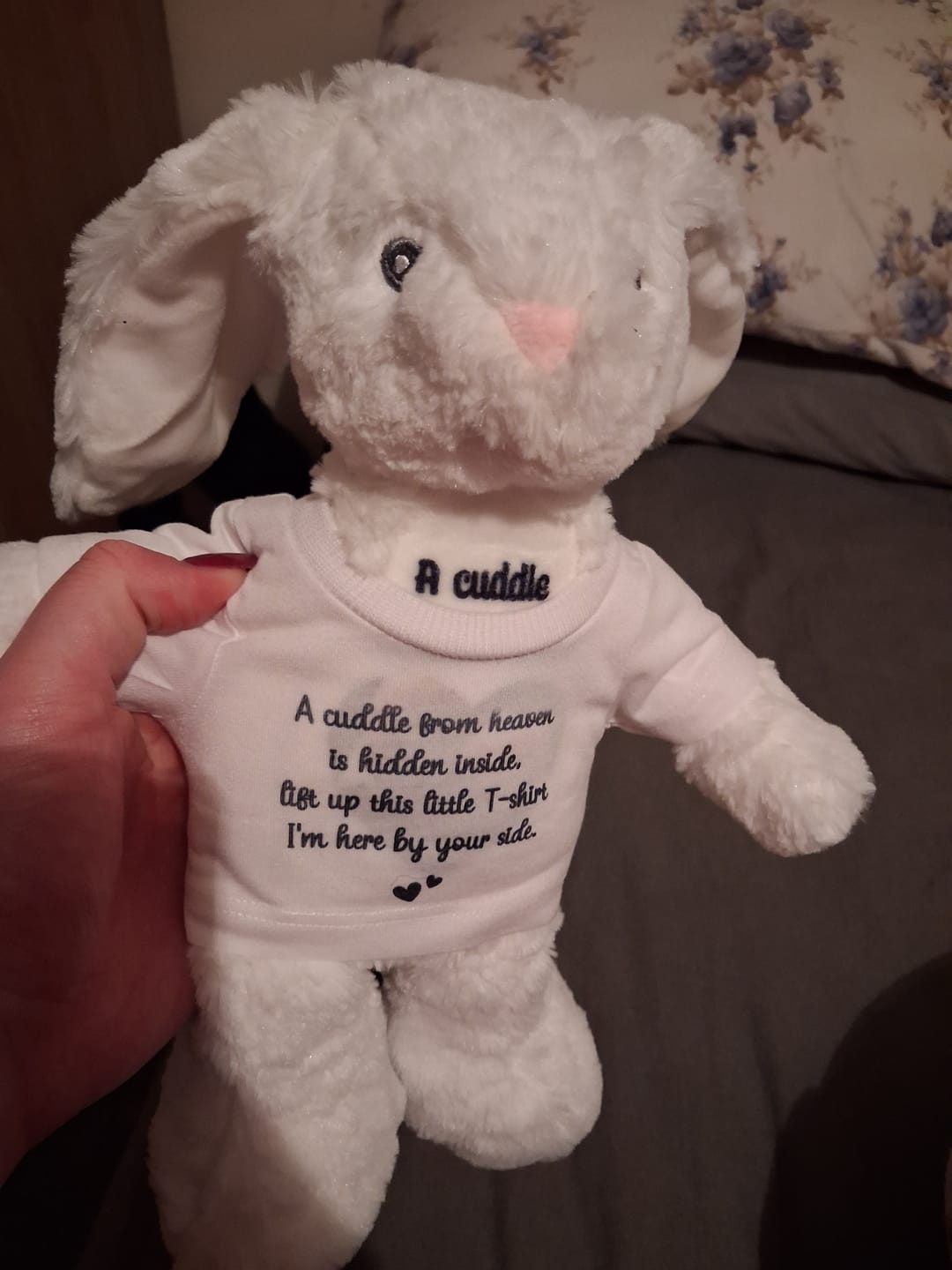Customer photo review of Hidden Photo Surprise T-Shirt for 'Cuddle From Heaven' Teddy -  (T-SHIRT FITS ALL TEDDIES)