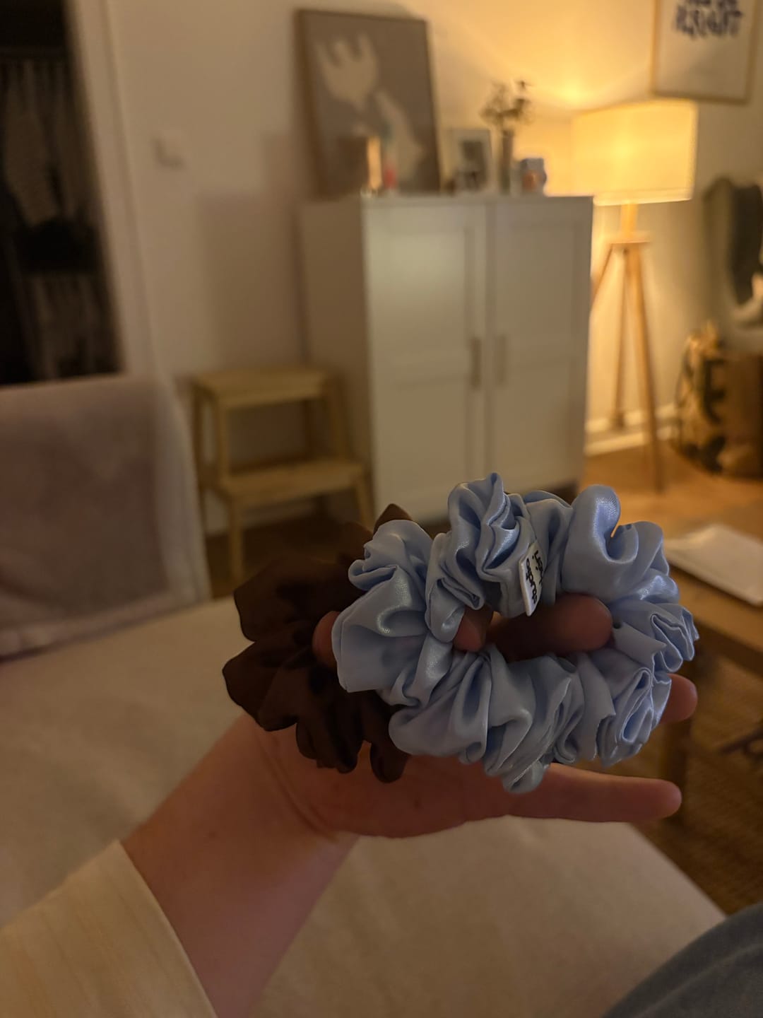 Customer photo review of Satin Scrunchie - Brown
