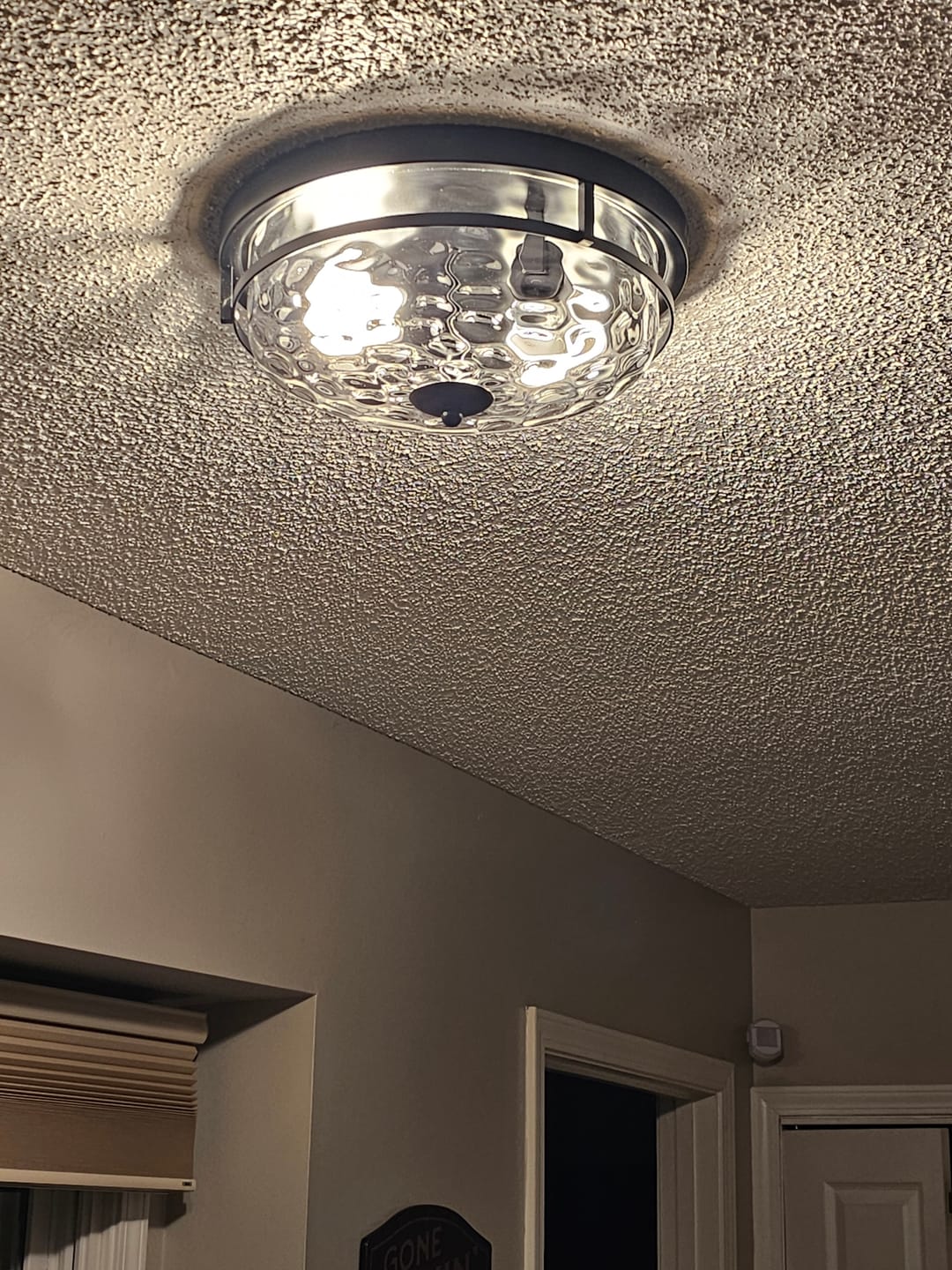 Customer photo review of Modern 2-Light Rippled Glass Flush Mount Ceiling Light