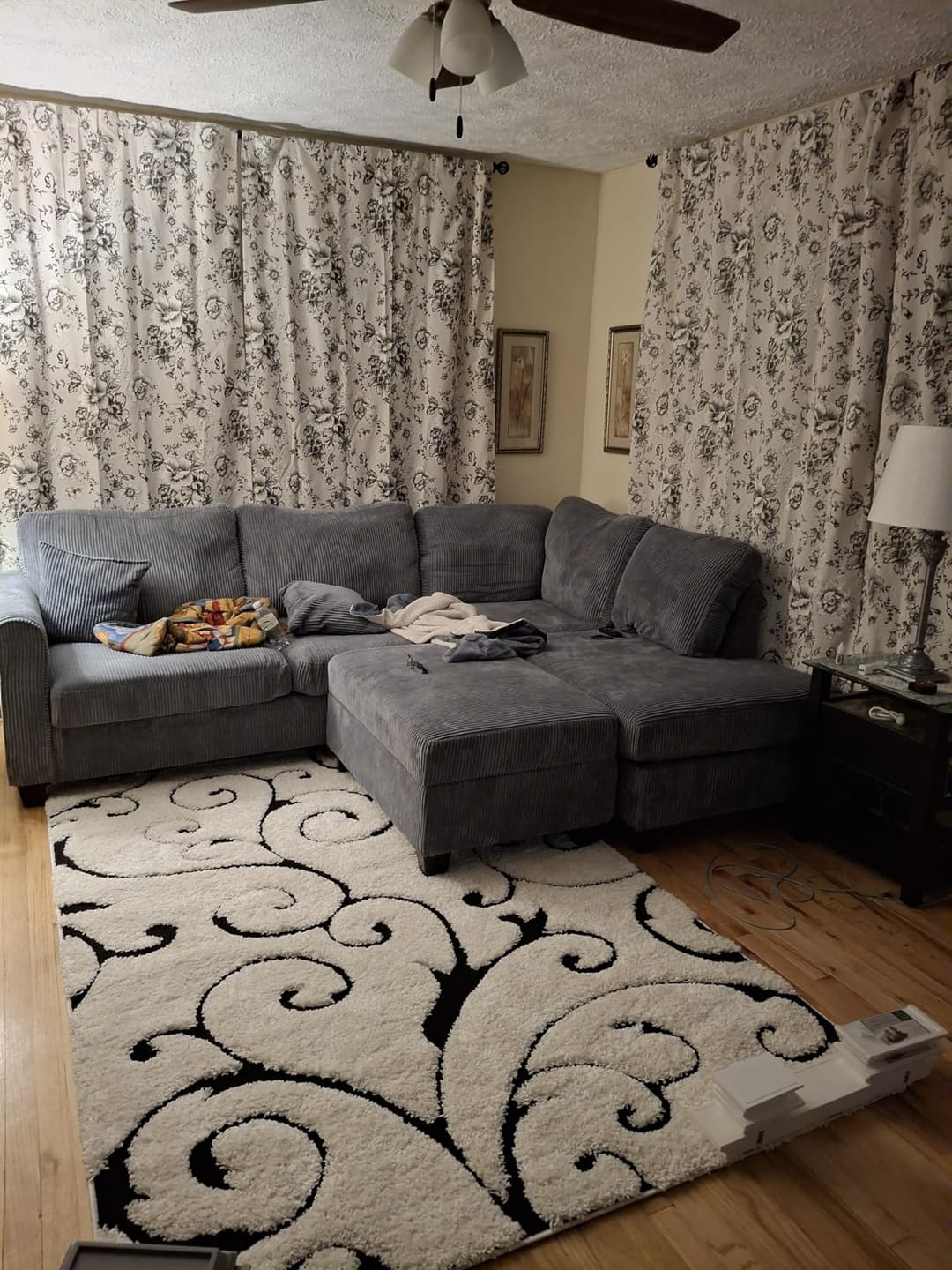 Customer photo review of Peony Print Linen Blend 3-in-1 Curtains