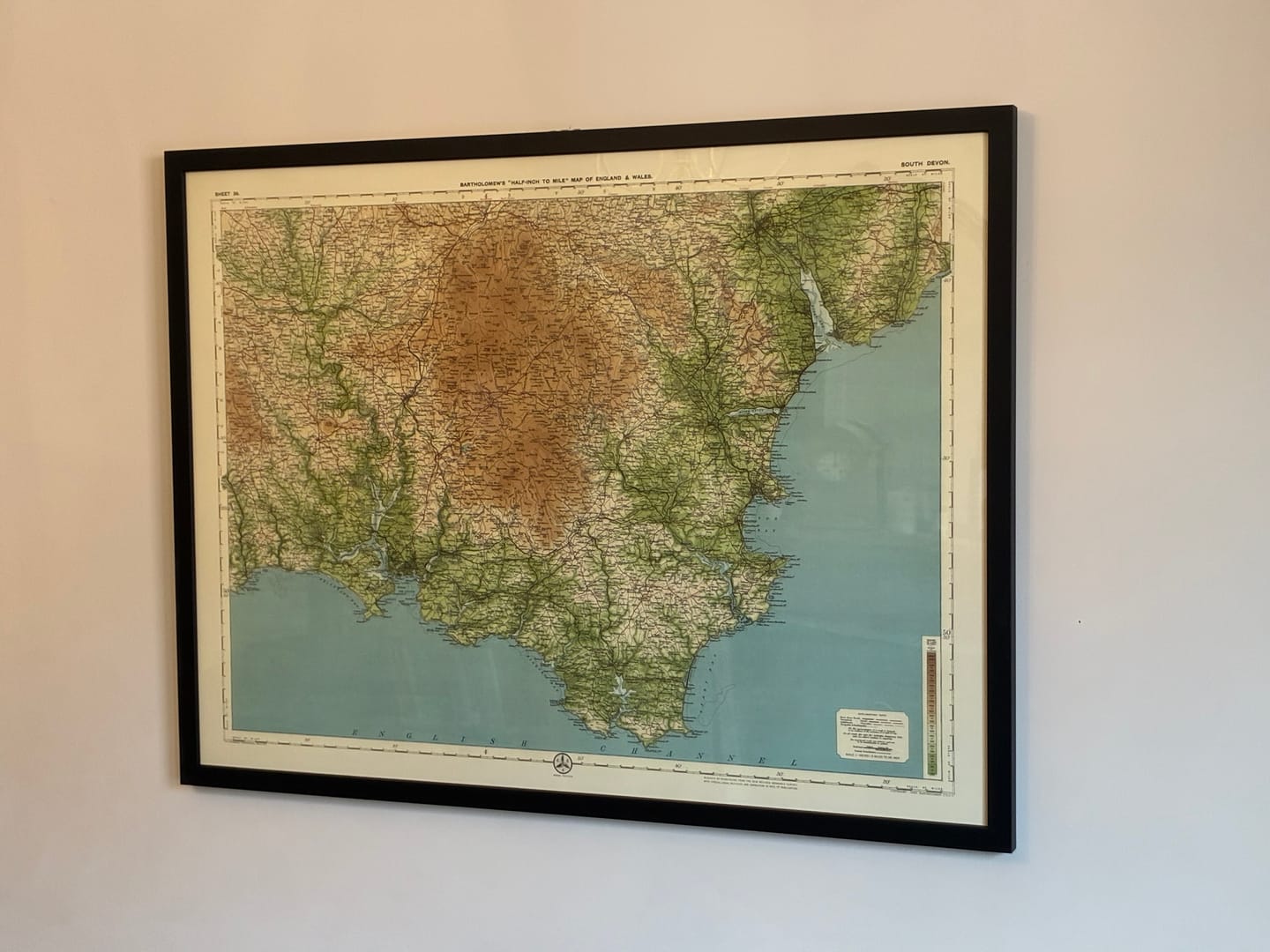 Customer photo review of Old OS Map of South Devon by Bartholomew, 1901: Exeter, Torquay, Dartmoor, Exe Estuary, Start Point, Torbay