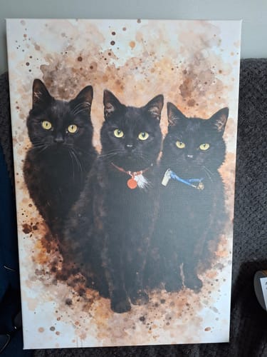 Customer photo review of Your Pet as Watercolor Portrait