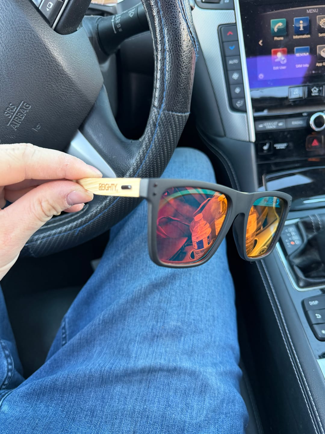 Customer photo review of 80Eighty® Polarized Bamboo Sunglasses - Red