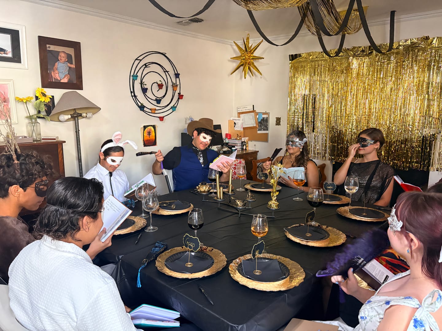 Customer photo review of Masquerade Ball/Carnival Murder Mystery Host Your Own Game Kit