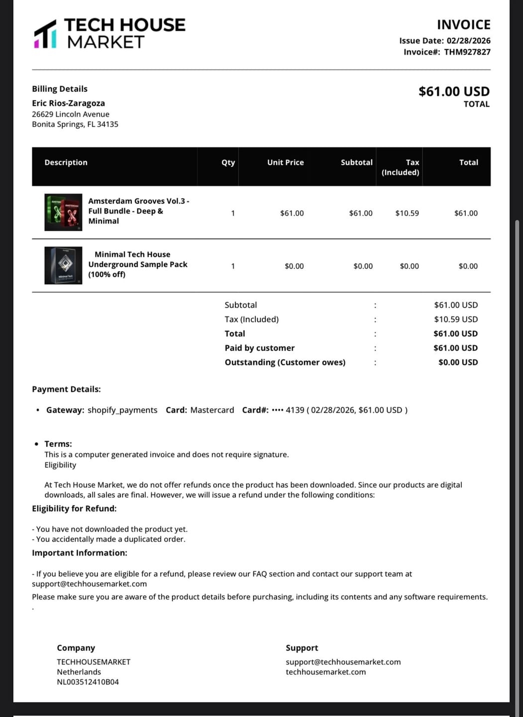 Customer photo review of 🎁 Minimal Tech House Underground Sample Pack (100% off)