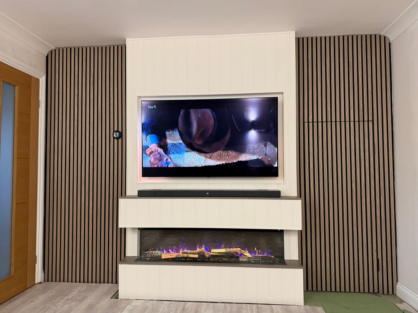 Customer photo review of Acoustic Slat Wall Panel - Walnut