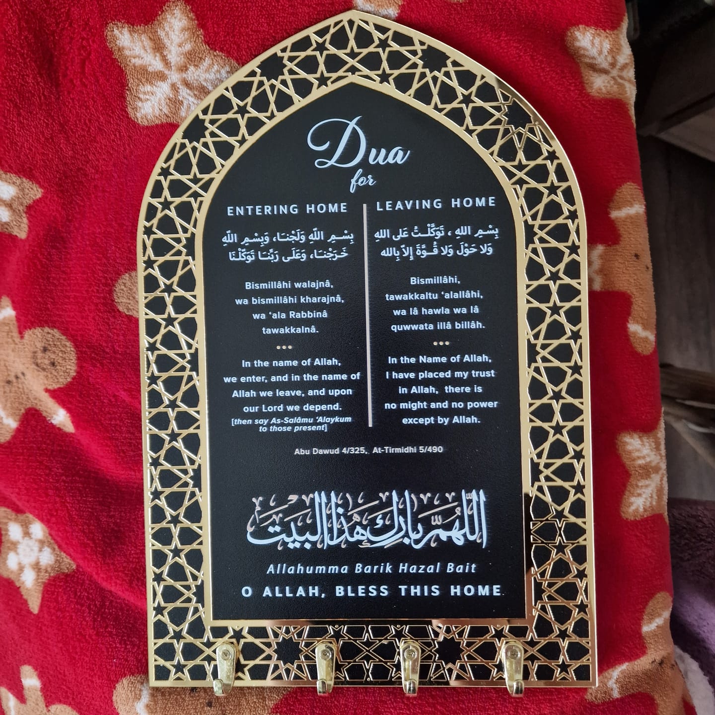 Customer photo review of Dua for Entering and Leaving Home Islamic Key Holder