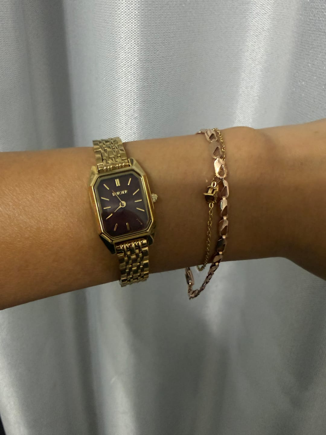 Customer photo review of Isabell Petite Gold Burgundy