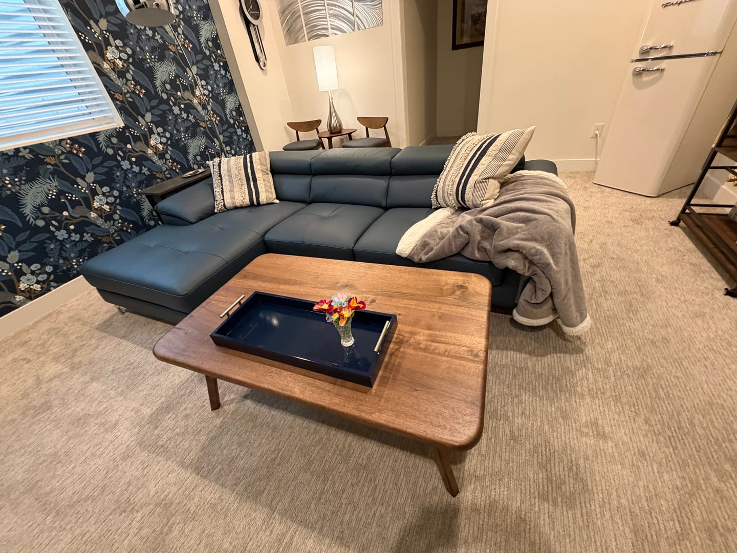 Customer photo review of Sidney Rectangular Cocktail Table - Solid Walnut Wood - Mid Century Modern Design