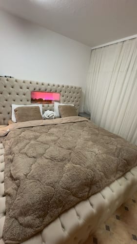 Customer photo review of Matratzen-Spannbettlaken Teddy – Iced Coffee Taupe