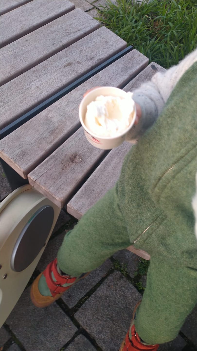 Customer photo review of Upcycling Kaschmir Schmale Hose Grün