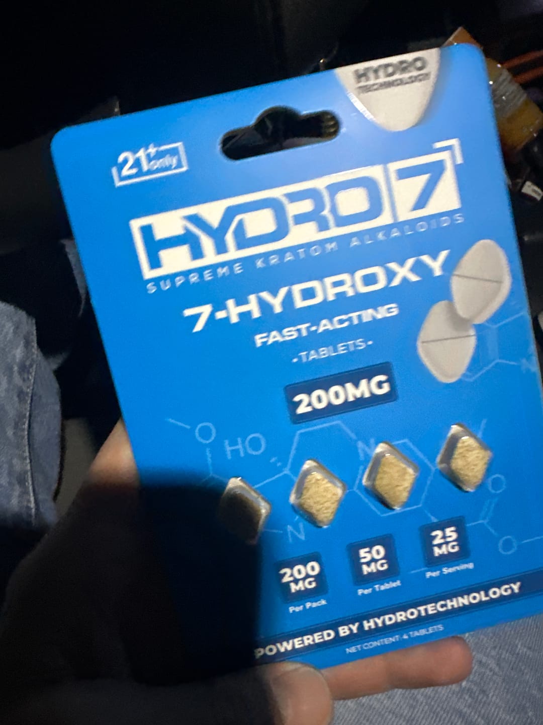Customer photo review of 7-Hydroxy Tablets - 60MG (50 Count) 3000MG