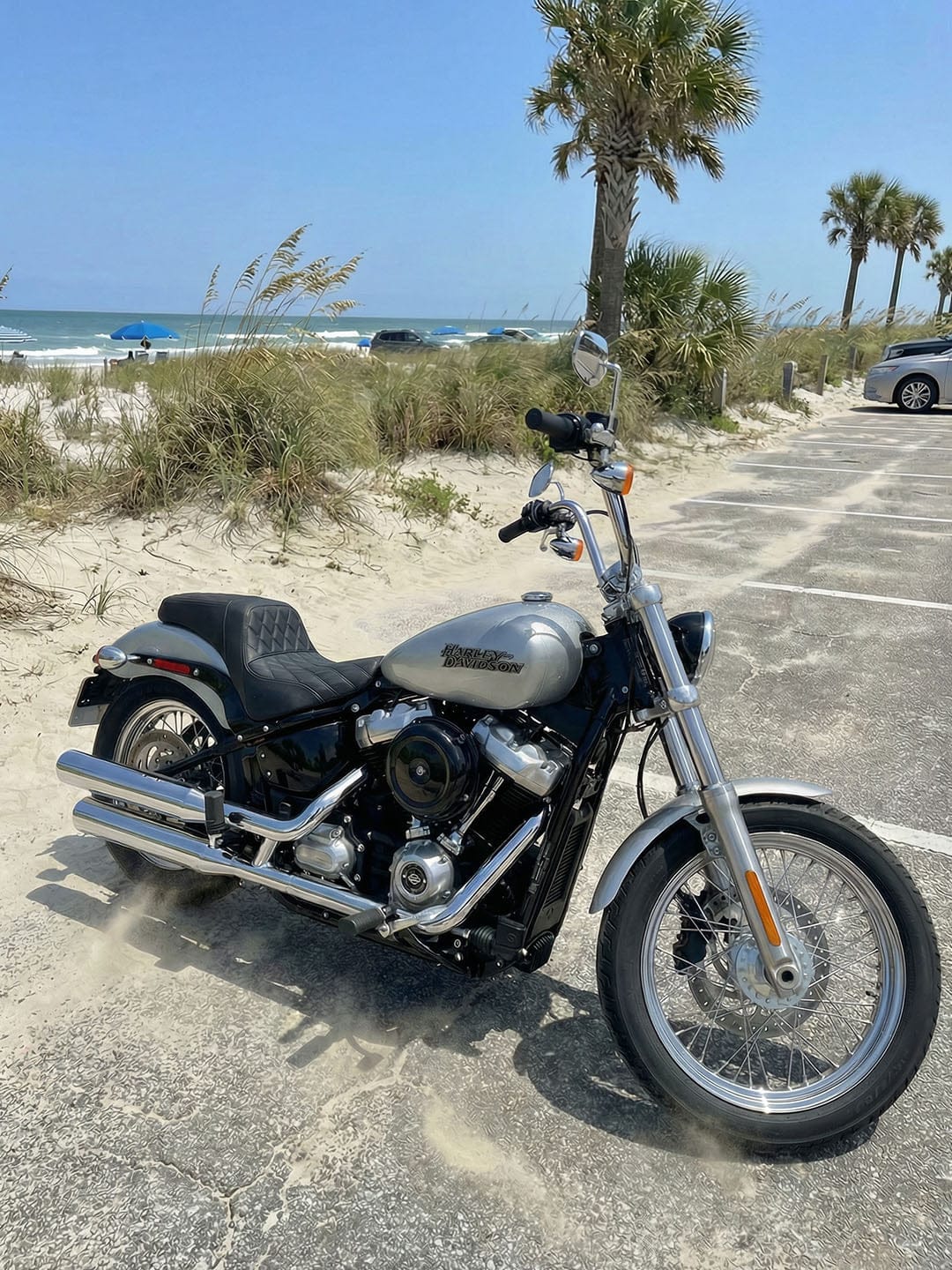 Customer photo review of Iron Born Diamond Stitch 2-Up Seat for 2020+ Harley Softail Standard FXST