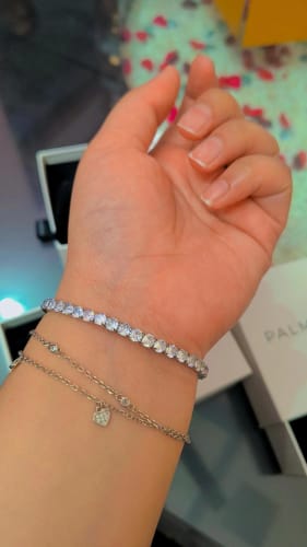 Customer photo review of Exquisite Silver Studded Bracelet