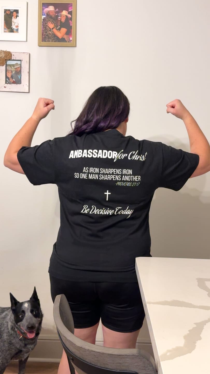 Customer photo review of Ambassador For Christ Premium Tee