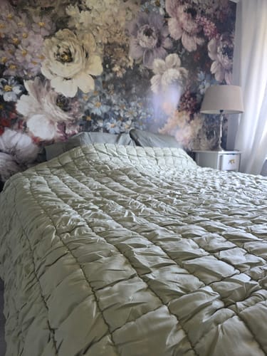 Customer photo review of Bettdecke Ohne Bezug Fluffy Cube Pistachio Green