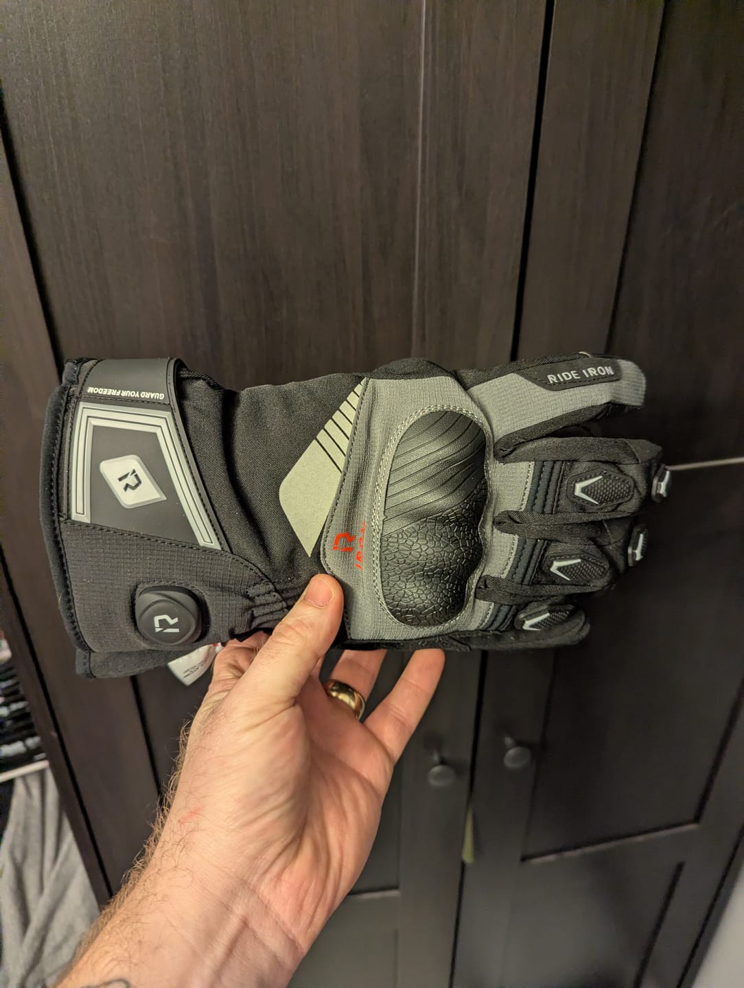Customer photo review of RIDEIRON Winter Waterproof Rechargeable Smart Heated Motorcycle Gloves | MG7501H