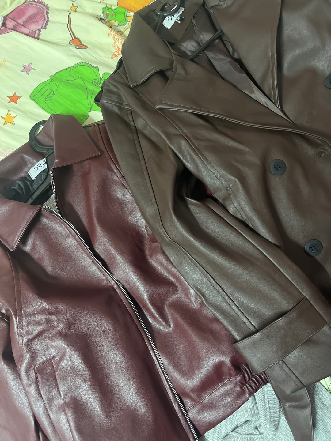 Customer photo review of Leather Fever Coat - Burgundy